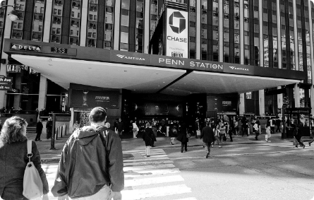 Entrance to Penn Station in New York.